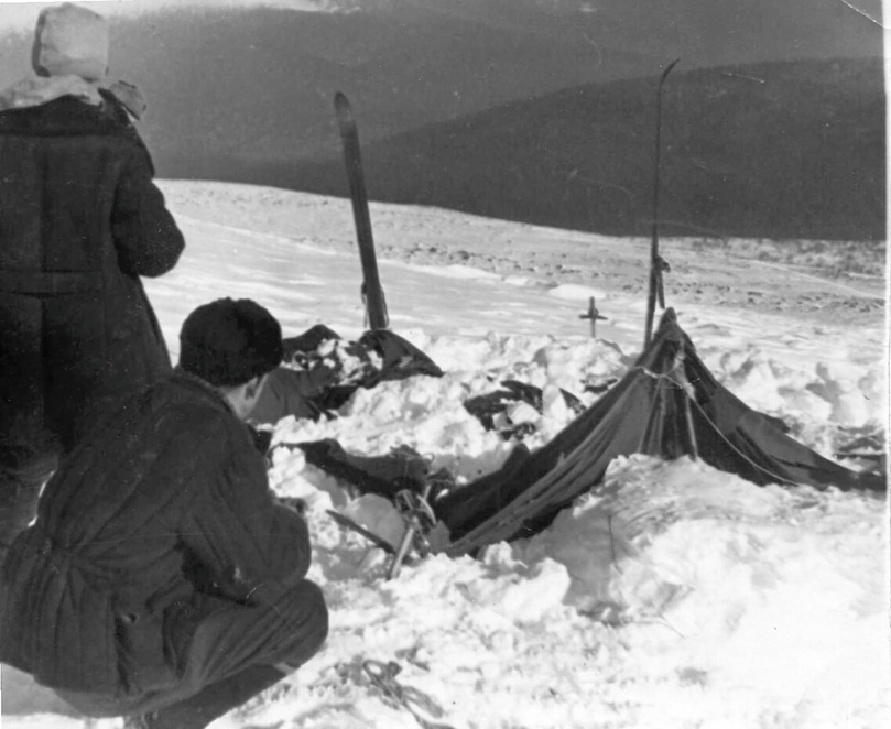 Dyatlov Pass: The tent photographed on February 27, 1959
