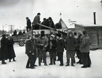 Jan 25 - Vizhay. A group photo of servicemen with part of the Dyatlov and Blinov groups.