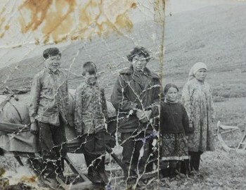 Ural Mountains Family of Vasiliy Andreevich Handybin, son Efim, Semyon, Tatyana Timofeevna Pelikova and Darya Nikolaevna Pelikova