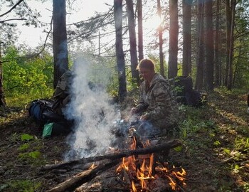 Our first campfire on Auspiya, Valentina Palkin