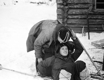 28 Jan 1959 in 2nd Northern settlement - Zina fell while huging Yudin, he is helping her getting up 